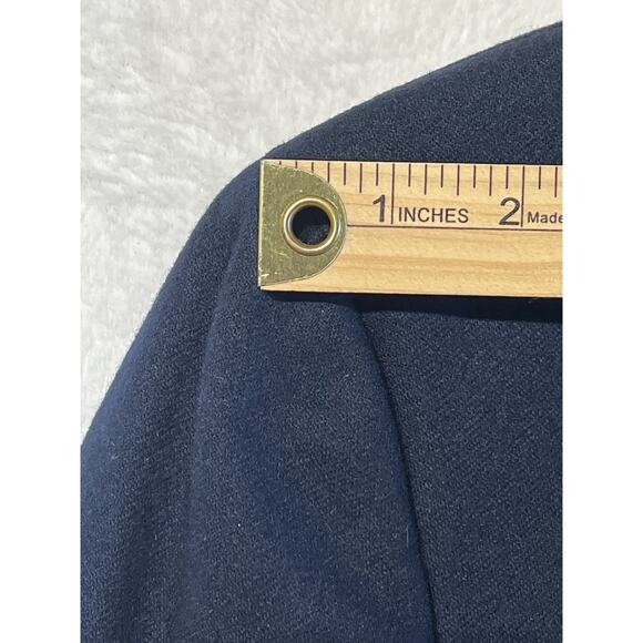 Vintage Austin Reed 40L Navy Blue Flannel Blazer Shank Buttons Unconstructed - Picture 9 of 16
